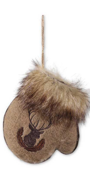 Wool Mitten & Stocking Ornaments w/Fur Trim