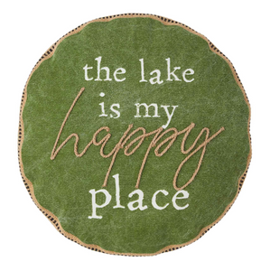 Happy Place Lake Round Pillow