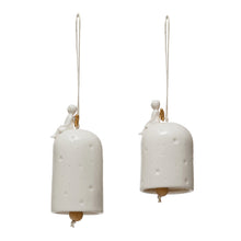 Load image into Gallery viewer, Porcelain Bell Ornaments w/ Angels &amp; Gold Electroplating, White