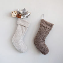 Load image into Gallery viewer, Boucle Fabric Stocking, Cream Color