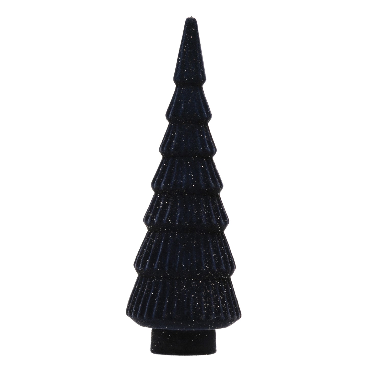 Round x 8"H Flocked Resin Tree, Navy