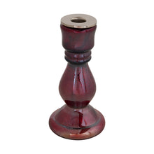Load image into Gallery viewer, Mercury Glass Taper Holder, Iridescent Burgundy