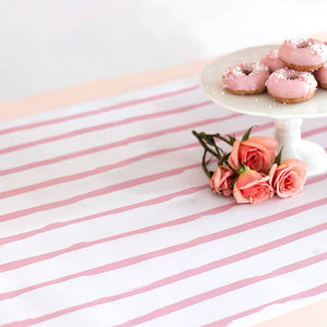 Paper Table Runner - Light Pink Stripe