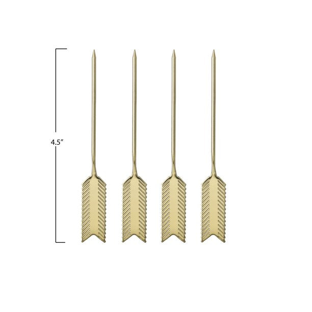 Stainless Steel Gold Serving Picks