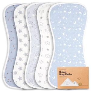 5-Pack Baby Burp Cloths For Boys & Girls (Constellation)