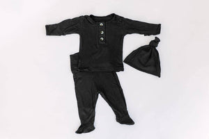 Top & Bottom Baby Outfit  - Black