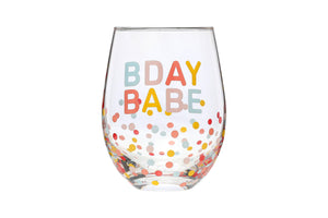 Birthday Babe - Stemless Wine Glass