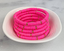 Load image into Gallery viewer, Heishi Bracelet - Barbie Pink
