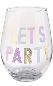Stemless Wine Glass - Let's Party