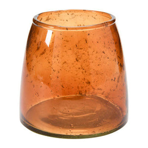Seeded Glass Votive Holder, Amber Color